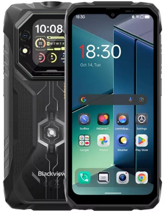 Blackview ROCK 1: 6.56inch HD Screen RAM 8GB+256GB ROM 4G Android 16 Rugged Smartphone + FREE BT Earphones. smp