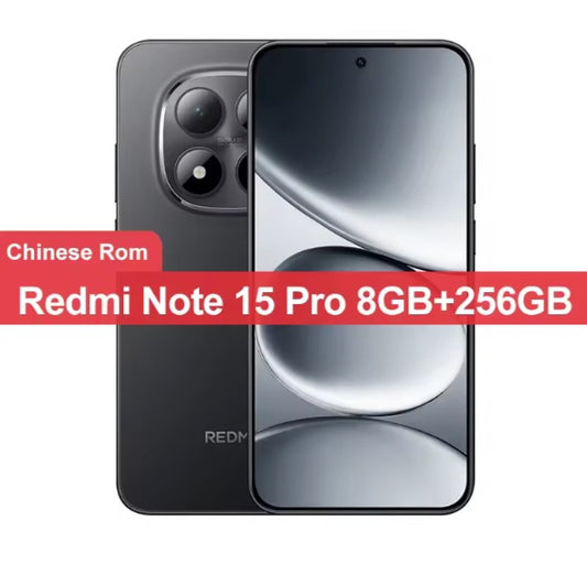 Xiaomi Redmi Note 15 Pro Chinese Version Black Smartphone Facial Recognition & Fingerprint Unlock Function Dust Water & Scratch Resistant HD Screen Super/Fast Charging Smartphone. smp