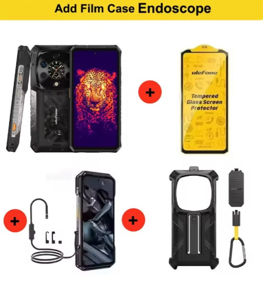 Ulefone Armor 28 Ultra 5G AI Rugged Global Version Smartphone Facial Recognition & Fingerprint Unlock Function Dust Water & Scratch Resistant HD Screen Super/Fast Charging Smartphone + FREE Film + Case Endoscope.smp
