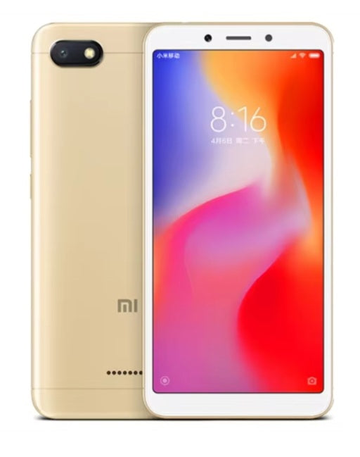 Xiaomi Redmi 6A Global Version Gold Smartphone Facial Recognition & Fingerprint Unlock Function Dust Water & Scratch Resistant HD Screen Super/Fast Charging (RAM 2GB+16GB ROM) Smartphone + FREE Gifts + TF Card. smp