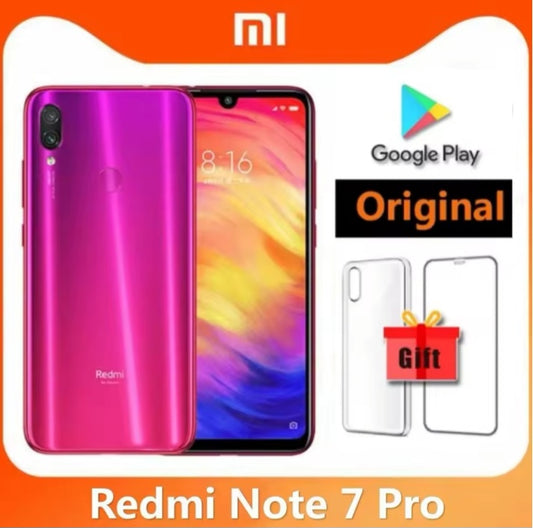 Xiaomi Redmi Note 7 Pro Chinese/Indian Version Purple Red Smartphone Facial Recognition & Fingerprint Unlock Function Dust Water & Scratch Resistant HD Screen Super/Fast Charging Smartphone (Add 128GB TF Card) + FREE Gift. smp
