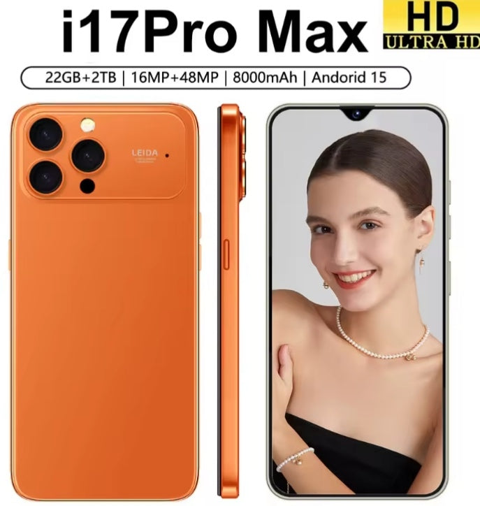 2026 I17 Pro Max HD 7.3inch Android 12GB+512GB (White) Smartphone smp