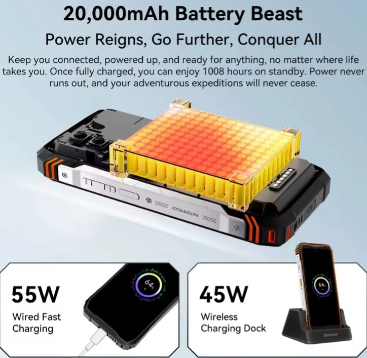 Blackview XPLORE 1 Pro Rugged 5G Android 15 Smartphone: Backed By FLIR 6.78inch 2.4K HD Screen RAM 12GB+256 ROM (Black) Global Version Smartphone smp