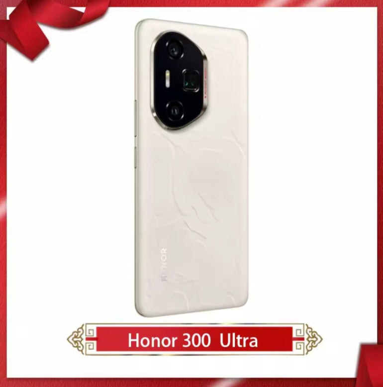 Honor 300 Ultra 5G China Version White Smartphone Dust Water & Scratch Resistant HD Screen Super/Fast Charging Smartphone (RAM 12GB+512GB ROM) + FREE Gift. smp