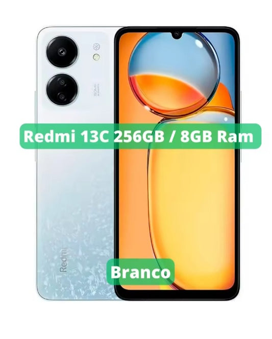 Xiaomi Redmi 13C 4G UK/US/EUR Version White Smartphone Facial Recognition & Fingerprint Unlock Function Dust Water & Scratch Resistant HD Screen Super/Fast Charging Smartphone (RAM 8GB+256GB ROM).smp