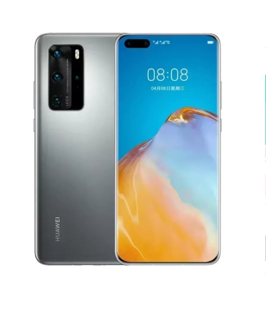 Huawei P40 Pro 5G Chinese Version Silver Smartphone Facial Recognition & Fingerprint Unlock Function Dust Water & Scratch Resistant HD Screen Super/Fast Charging (RAM 8GB+128GB) Smartphone + FREE Earphones. smp