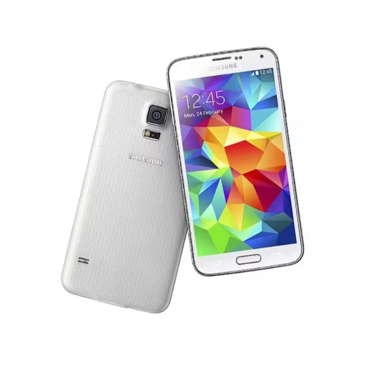 Samsung Galaxy S5 LTE Global Version White Smartphone Dust Water & Scratch Resistant HD Screen Super/Fast Charging Smartphone. smp