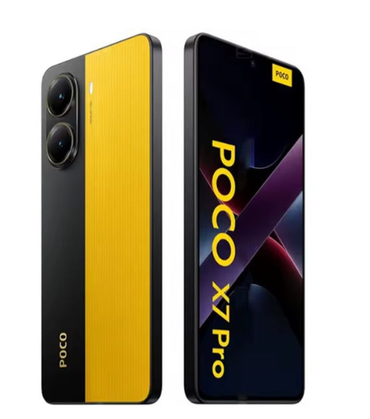Xiaomi Poco X7 Pro 5G Global Version Yellow Smartphone Facial Recognition & Fingerprint Unlock Function Dust Water & Scratch Resistant HD Screen Super/Fast Charging Smartphone (RAM 12GB+256GB ROM). smp