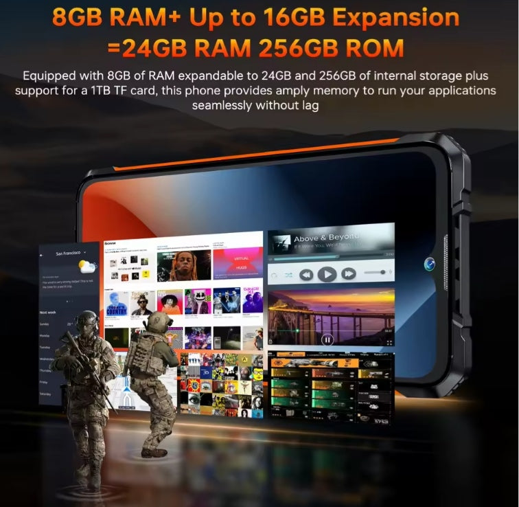 CUBOT Kingkong Ace 3 Waterproof Smartphone Global Version Super/Fast Charging HD Screen Android 14 (Orange) Smartphone smp