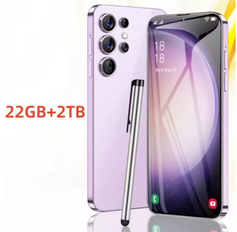 2026 HOT S27 Ultra 7.3 inch HD 4K 5G Android 13 22GB+2TB (Purple) Smartphone smp