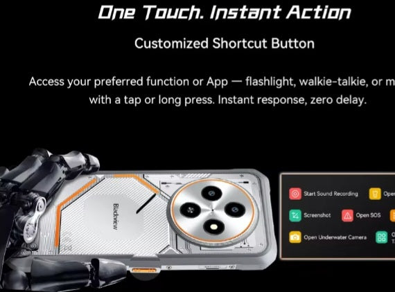 Oscal Blackview Fort 2 Smartphone Facial Recognition & Fingerprint Unlock Function Dust Water & Scratch Resistant (256GB ROM) Black Smartphone + FREE W90 Pro Watch smp