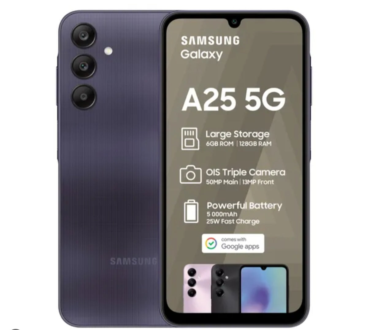 Samsung Galaxy A25 5G Global Version Randomly Selected Color Smartphone Dust Water & Scratch Resistant HD Screen Super/Fast Charging Smartphone (RAM 4GB+64GB ROM). smp
