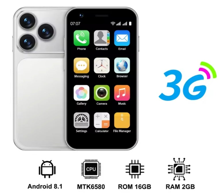 SERVO 18SE Mini Android 3G Smartphone Face Unlock Function RAM 2GB+16GB ROM (Silver) Smartphone smp