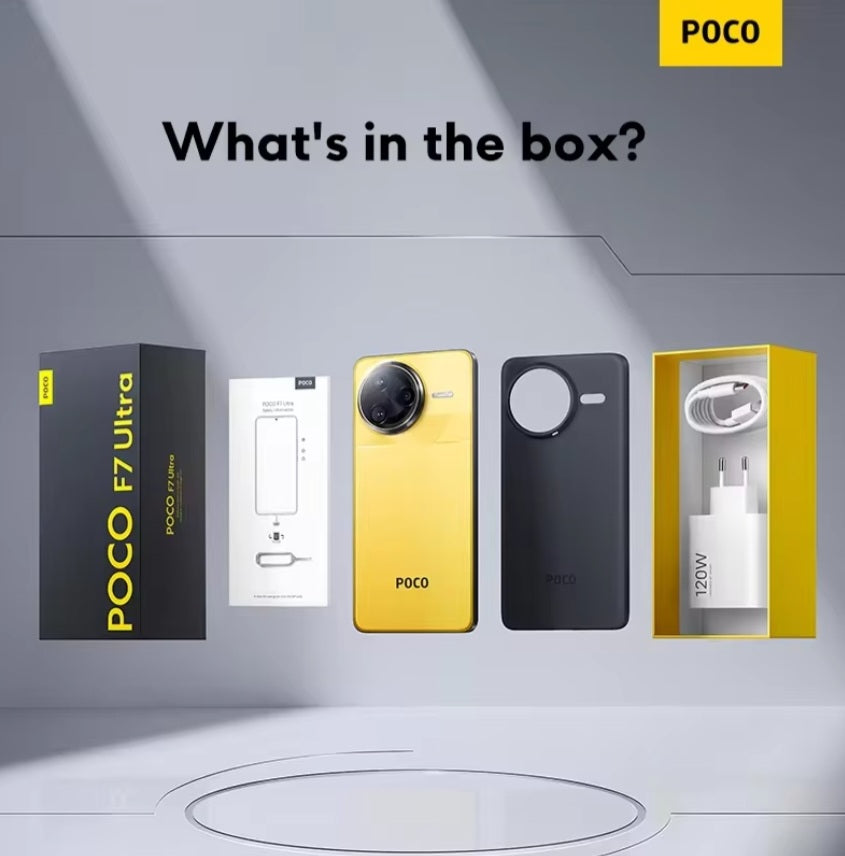 Xiaomi Poco F7 Ultra 5G Global Version Silver Smartphone Facial Recognition & Fingerprint Unlock Function Dust Water & Scratch Resistant HD Screen Super/Fast Charging (RAM 12GB+256GB ROM) Smartphone. smp
