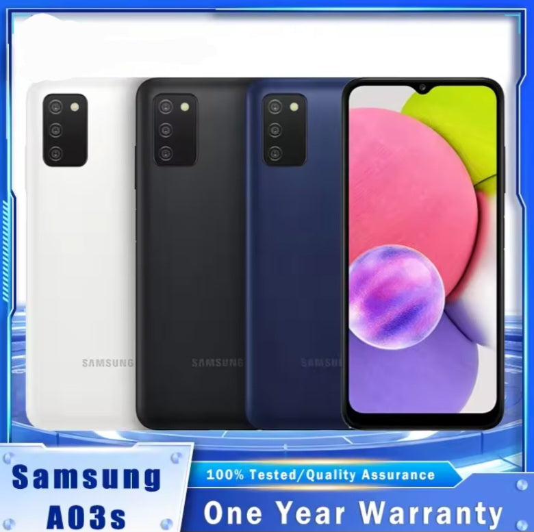 Samsung Galaxy A03s 4G US Version Blue Smartphone Dust Water & Scratch Resistant HD Screen Super/Fast Charging Smartphone. smp