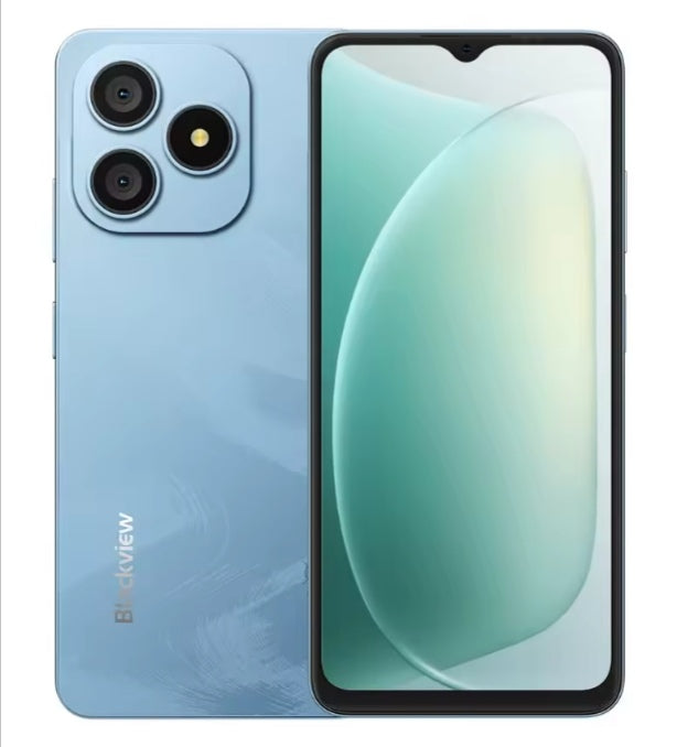 Blackview Wave 9C 4G Android 15 Smartphone 6.56inch HD Screen ROM 128GB (Blue) Smartphone + FREE BT Earphones + FREE US Plug Adapter. smp