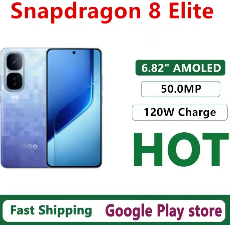 Vivo Iqoo Neo 10 Pro Plus Snapdragon 8 Elite RAM 12GB+256GB ROM Android 15 6.82inch Screen (Black) Smartphone smp