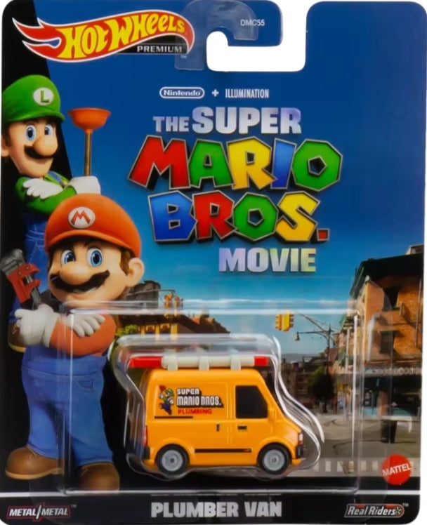 Hot Wheels Entertainment Culture Pop Series The Super Mario Bros Movie Plumber Van Toy Car tys crs