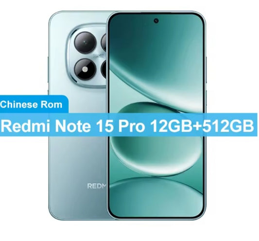 Xiaomi Redmi Note 15 Pro Chinese Version Cyan Smartphone Facial Recognition & Fingerprint Unlock Function Dust Water & Scratch Resistant HD Screen Super/Fast Charging Smartphone. smp