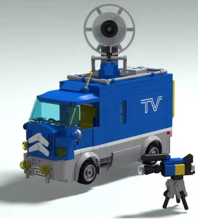 Desktop Decor City TV Van Building Blocks Set Toys tys bbs