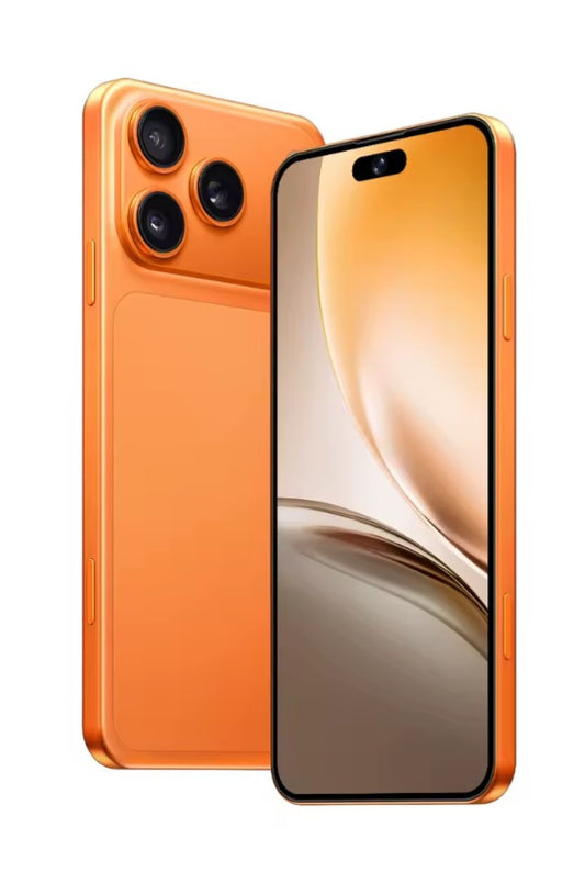 IVMI 17 Pro Max Orange Global Version Smartphone Facial Recognition & Fingerprint Unlock Function Dust Water & Scratch Resistant HD Screen Super/Fast Charging Smartphone (RAM 3GB+16GB ROM). smp