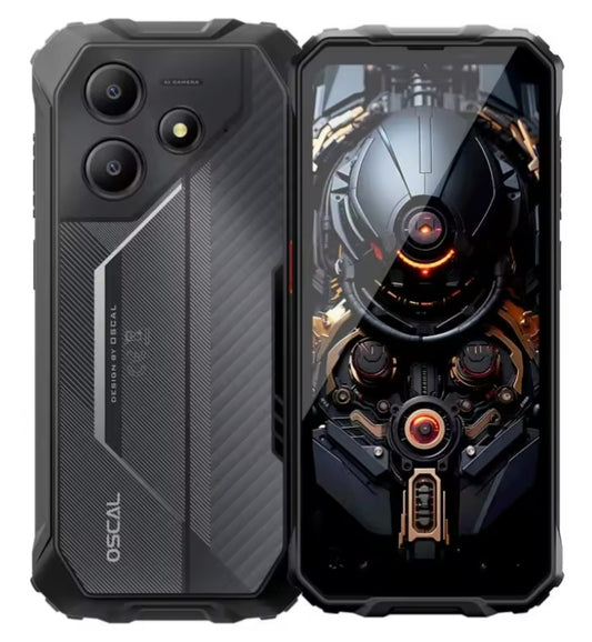 Blackview OSCAL Marine 2 Rugged 4G Android 15 Smartphone 6.56inch HD Screen RAM 8GB+128GB ROM (Black) Smartphone + FREE BT Earphones + FREE US Plug Adapter