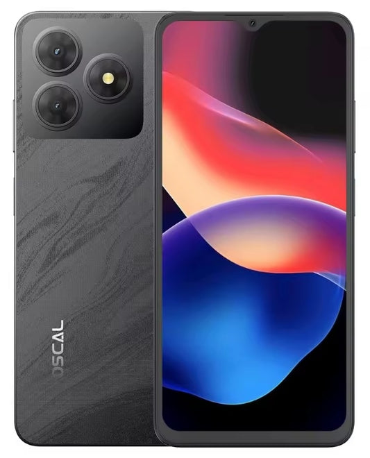 Blackview Oscal FLAT 2C 4G Android 14 Smartphone 6.56inch Screen RAM 4GB+64GB ROM (Black) Smartphone + FREE BT Earphones +FREE US Plug Adapter smp