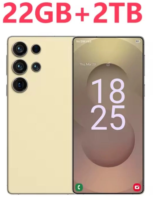 2025 S26 Ultra 7.3inch HD 4G 5G Android 22GB+2TB (Gold) Smartphone smp