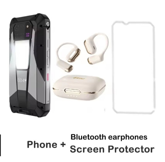 Tank 3 Pro Rugged Global Version Smartphone Facial Recognition & Fingerprint Unlock Function Dust Water & Scratch Resistant HD Screen Super/Fast Charging Smartphone + FREE Screen Protector + Bluetooth Earphones. smp