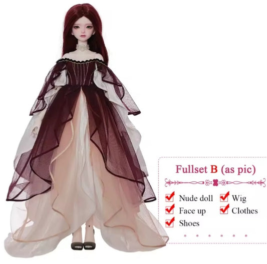 JOYBJD Cyllira Fullset Doll Medieval Retro Style Wine-red. Moonshine Maiden dll tys