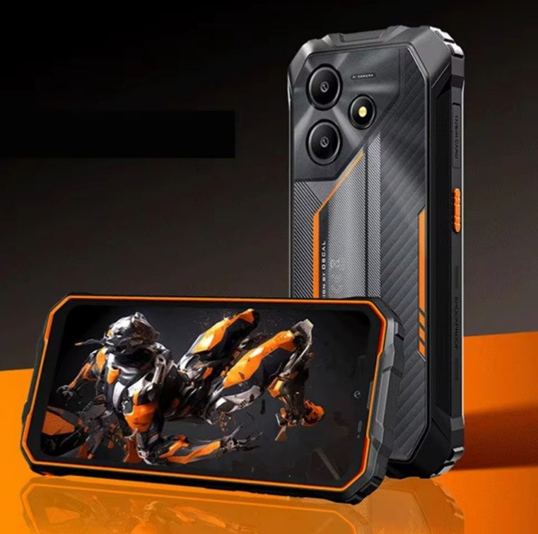 Blackview OSCAL Marine 2 Rugged 4G Android 15 Smartphone 6.56inch HD Screen RAM 8GB+128GB ROM (Orange) Smartphone + FREE BT Earphones + FREE US Plug Adapter. smp