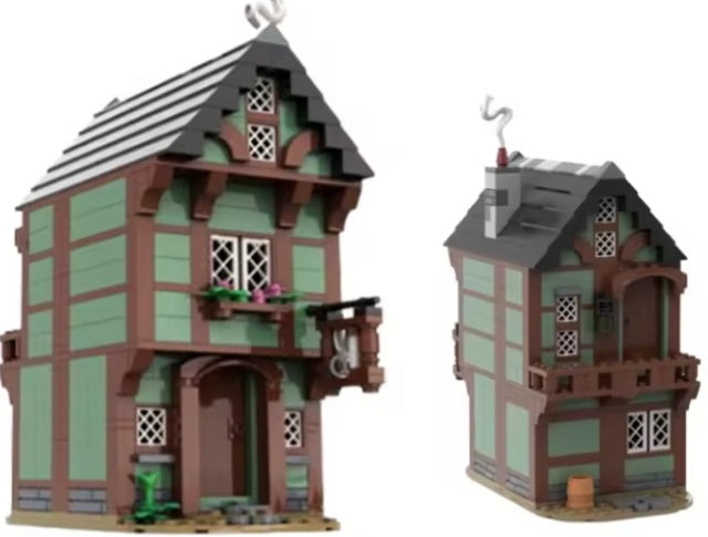 Ornamental Medieval House Building Blocks Set Toys tys bbs
