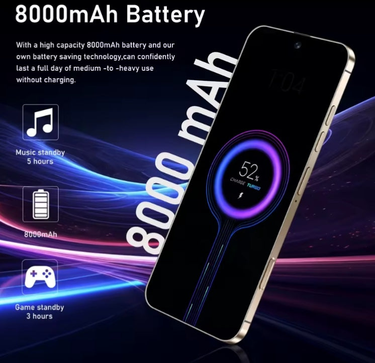 XS 16 Pro+ 22GB+2TB 7.3inch HD 4G 5G Android (White) Smartphone smp