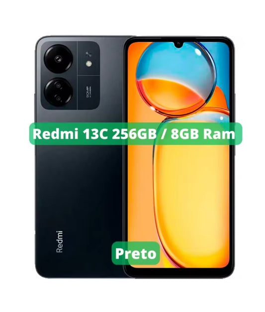 Xiaomi Redmi 13C 4G UK/US/EUR Version Black Smartphone Facial Recognition & Fingerprint Unlock Function Dust Water & Scratch Resistant HD Screen Super/Fast Charging Smartphone (RAM 8GB+256GB ROM).smp