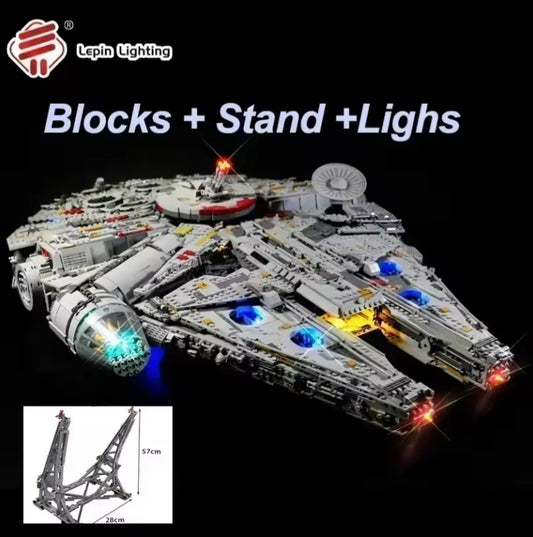 Millennium Ship Falcon Building Blocks Set Toys With Stand & Lights tys bbs