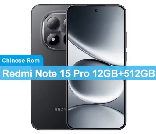 Xiaomi Redmi Note 15 Pro Chinese Version Black Smartphone Facial Recognition & Fingerprint Unlock Function Dust Water & Scratch Resistant HD Screen Super/Fast Charging Smartphone. smp