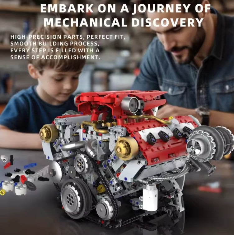 Remote Controled Motorized V8 Engine Building Block Set Toys For Adult Kids tys bbs crs