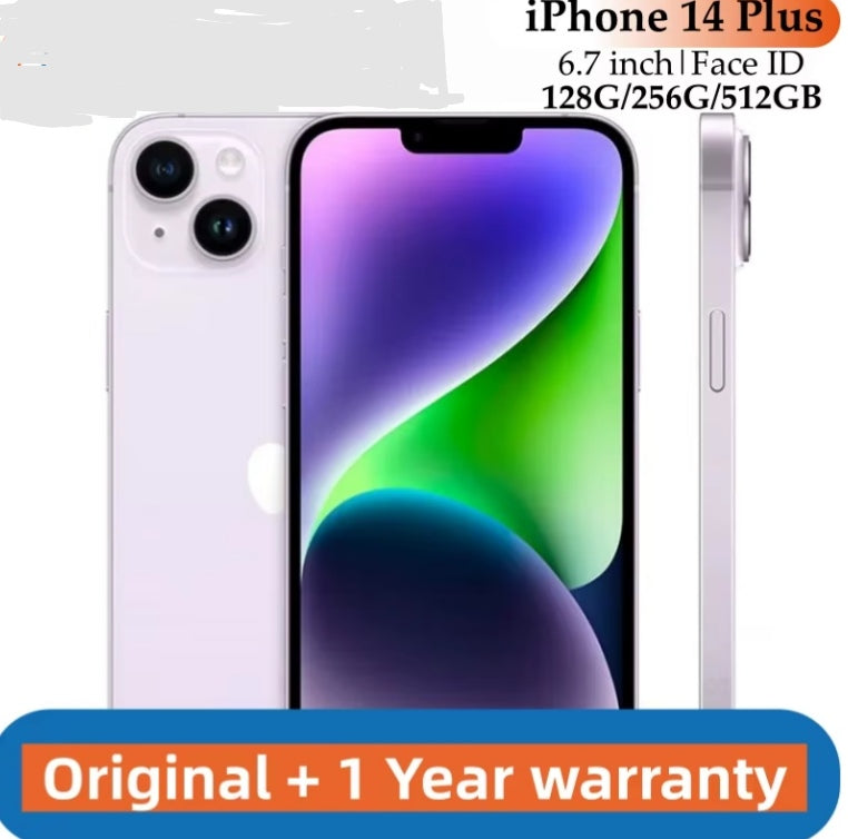 Apple iPhone 14 Plus 5G Smartphone Facial Recognition Function Dust Water & Scratch Resistant HD Screen Super/Fast Charging (256GB ROM) (Blue) Smartphone smp