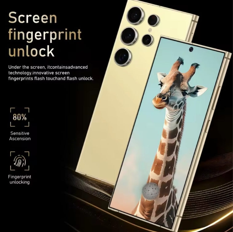 S27 Ultra Global Edition Facial Recognition Function Smartphone 7.3inch HD Screen RAM 22GB+2TB ROM (Silver) Smartphone smp