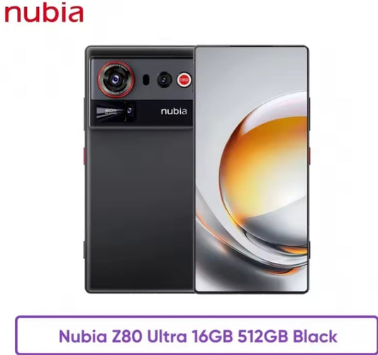 Nubia Z80 Ultra 5G Smartphone Global Version Snapdragon 8 Elite Gen 5 SuperCharge 6.85inch Screen RAM 16GB+512GB ROM (Black) Smartphone + FREE Phone Case. smp