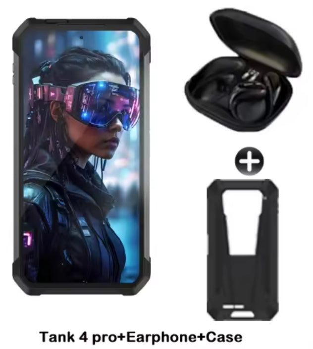 Tank 4 Pro Rugged 5G Android 14 Projector Sports Smartphone (RAM 16GB+512GB ROM) + FREE Earphones + FREE Phone Case. smp