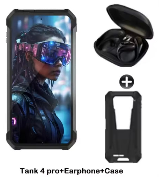 Tank 4 Pro Rugged 5G Android 14 Projector Sports Smartphone (RAM 16GB+512GB ROM) + FREE Earphones + FREE Phone Case. smp