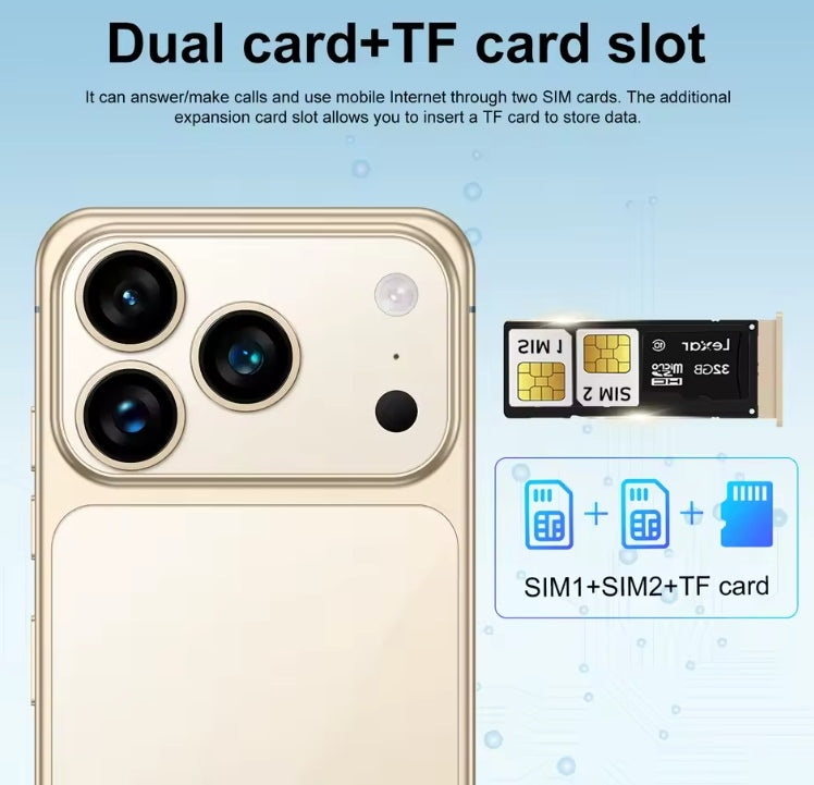 2025 HOT I17 Pro Max 5G Android 15 System Global Version 12GB 512GB (Black) Smartphone smp