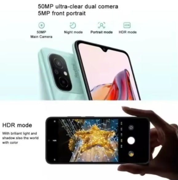 Xiaomi Redmi 12C Global Version Black Smartphone Facial Recognition & Fingerprint Unlock Function Dust Water & Scratch Resistant HD Screen Super/Fast Charging Smartphone (RAM 4GB+128GB ROM) + FREE Gift. smp
