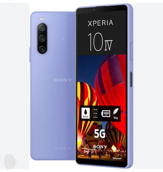 Sony Xperia 10 IV 5G Smartphone Water Resistant Dustproof Fingerprint Unlock Function HD Screen Super/Fast Charging Global Version (XQ-CC54 Charger) (Lavender) Smartphone smp