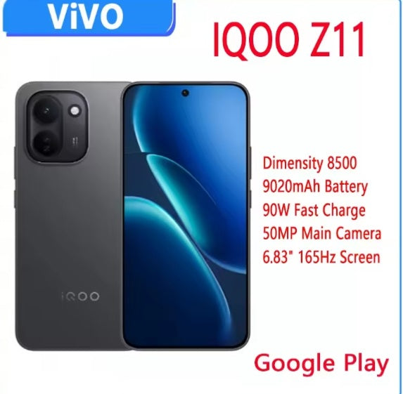 Vivo Iqoo Z11 5G Global Version Black Smartphone Dust Water & Scratch Resistant HD Screen Super/Fast Charging Smartphone (RAM 8GB+256GB ROM). smp