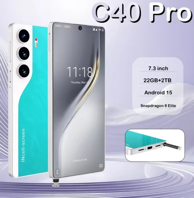 HOT 2025 NEW C40 Pro Original Intelligent 4G 5G 22GB-2T Android Global Version (Green) Smartphone smp