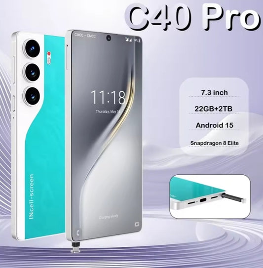 HOT 2025 NEW C40 Pro Original Intelligent 4G 5G 22GB-2T Android Global Version (Green) Smartphone smp