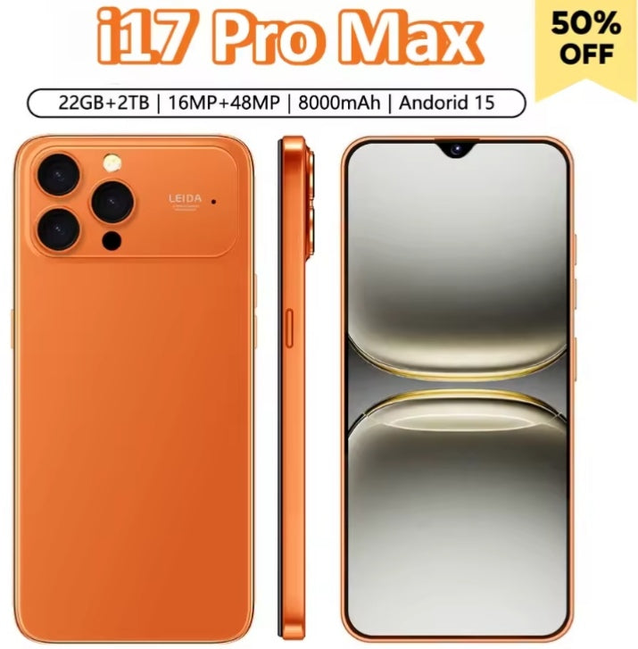 2026 I17 Pro Max HD 7.3inch Android 12GB+512GB (White) Smartphone smp