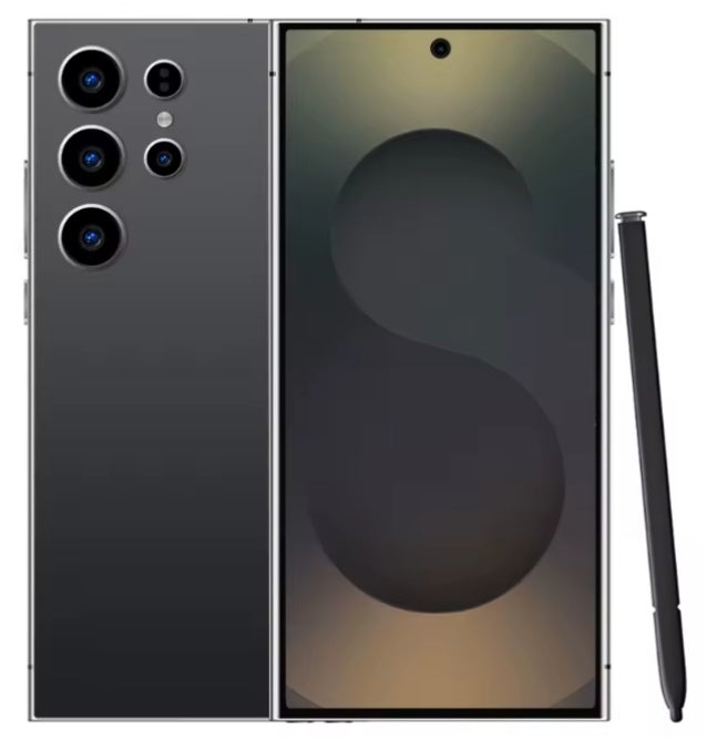 S27 Ultra Global Edition Facial Recognition Function Smartphone 7.3inch HD Screen RAM 8GB+256GB ROM (Black) Smartphone smp